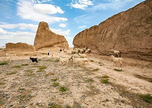 Damaged Great Wall in West China